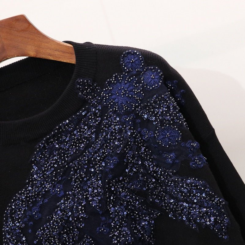 Embroidered Sequins Knit Set - Kelly Obi New York