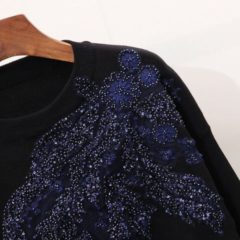 Embroidered Sequins Knit Set - Kelly Obi New York