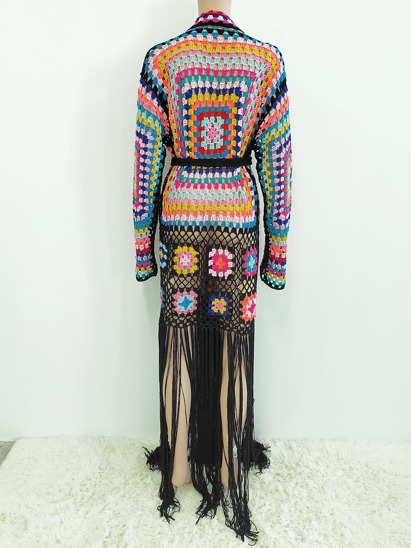 Ethnic Long Tassels Knit Cardigan - Kelly Obi New York