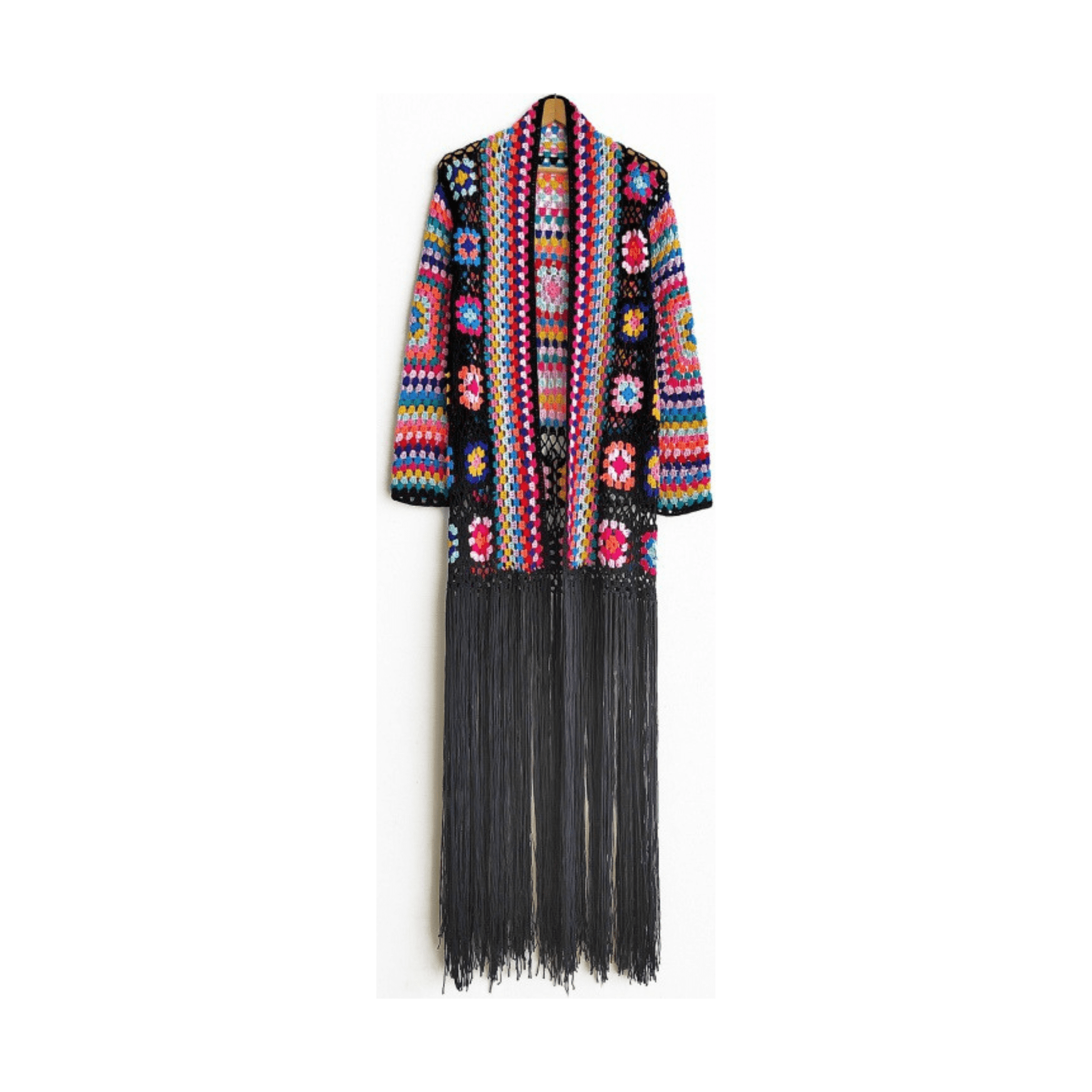 Ethnic Long Tassels Knit Cardigan - Kelly Obi New York