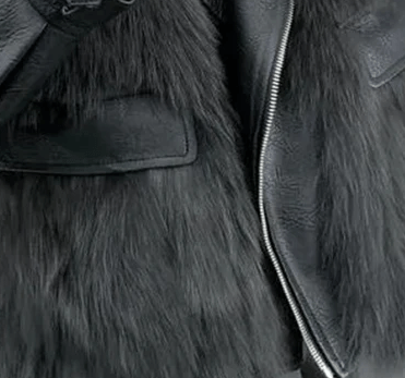 Faux Fox Fur Belted Cuff Leather Jacket - Kelly Obi New York