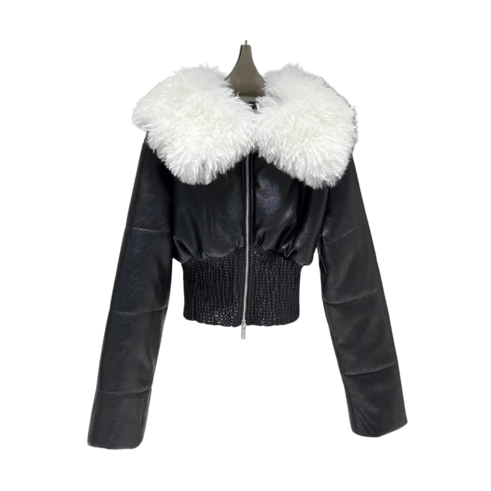 Faux Fur Collar Cropped Jacket - Kelly Obi New York