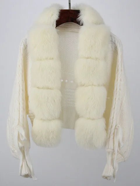 Faux Fur Patchwork Knit Jacket - Kelly Obi New York