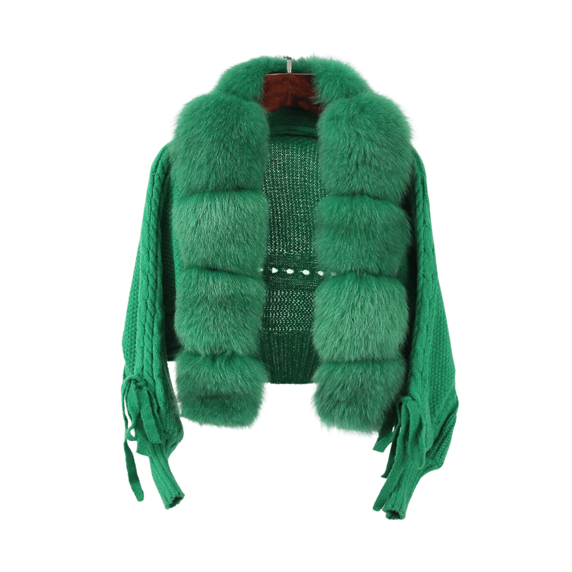 Faux Fur Patchwork Knit Jacket - Kelly Obi New York