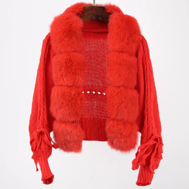 Faux Fur Patchwork Knit Jacket - Kelly Obi New York