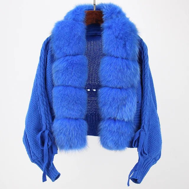 Faux Fur Patchwork Knit Jacket - Kelly Obi New York