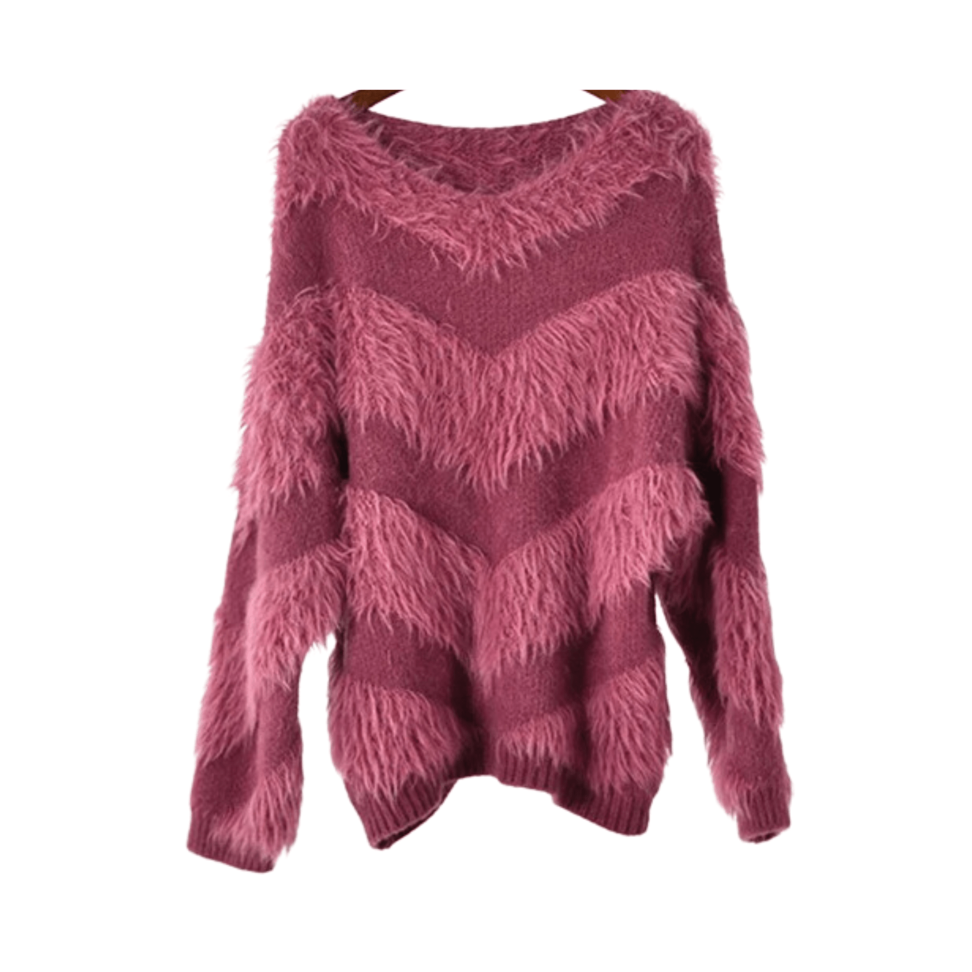 Faux Fur Patchwork Knit Sweater - Kelly Obi New York