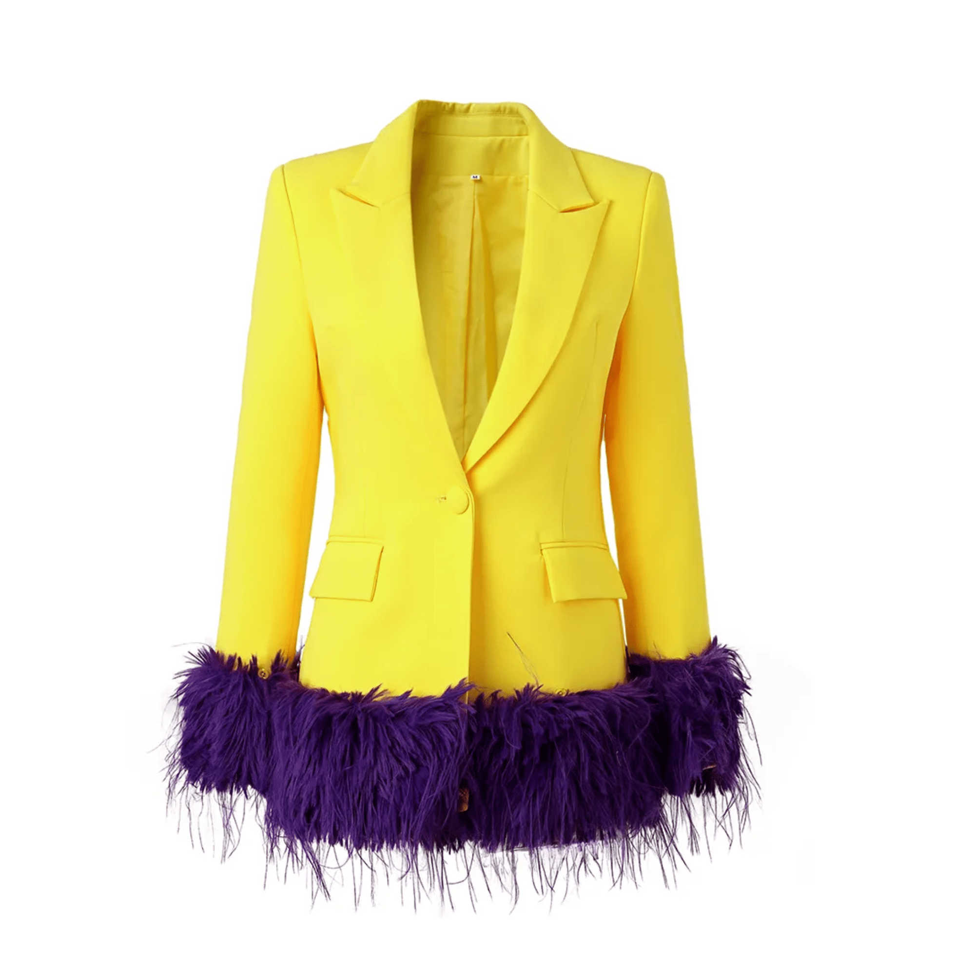 Faux Fur-Trimmed Cuffs Patchwork Blazer - Kelly Obi New York