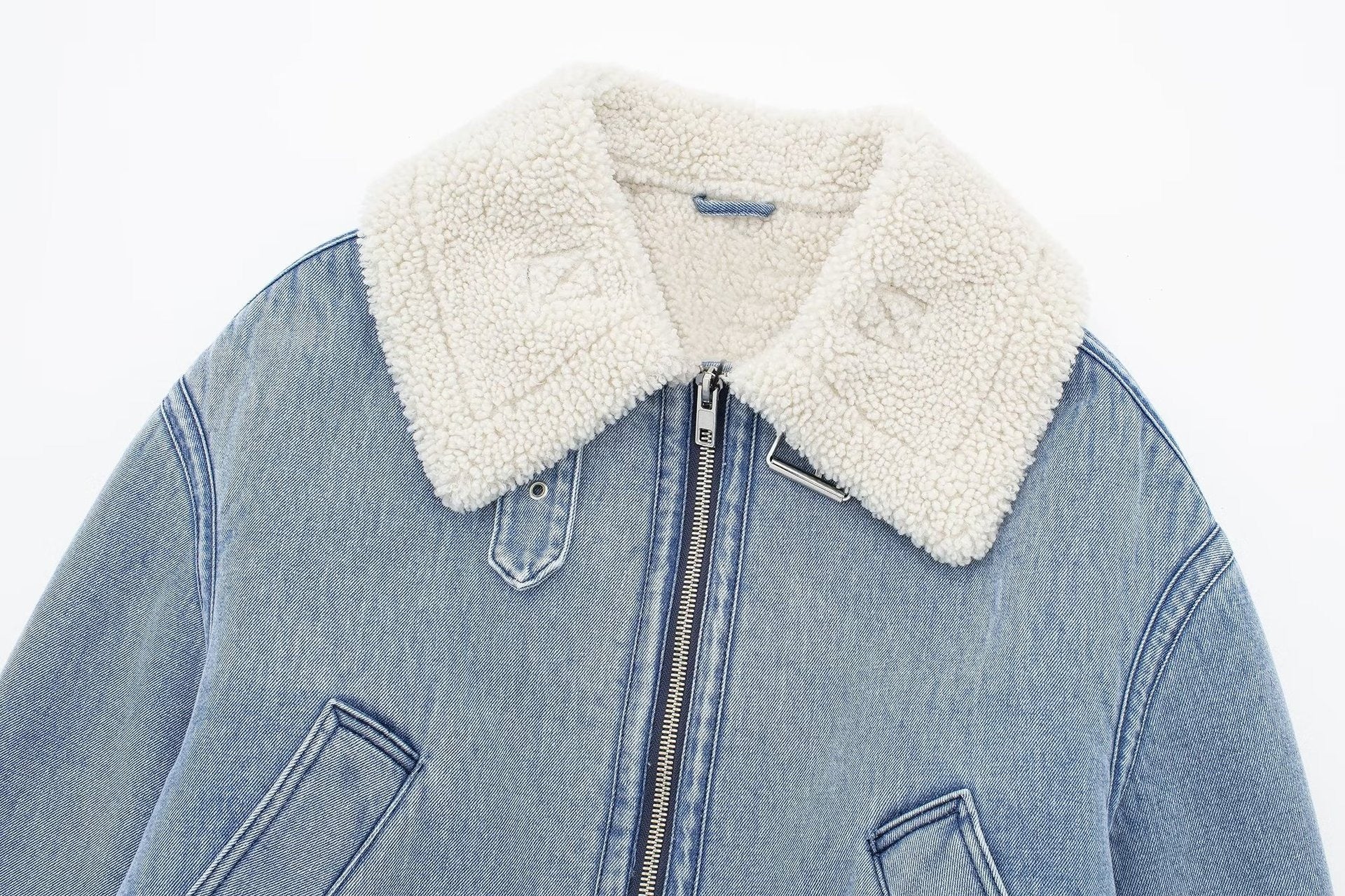 Faux Fur Trimmed Denim Jacket - Kelly Obi New York