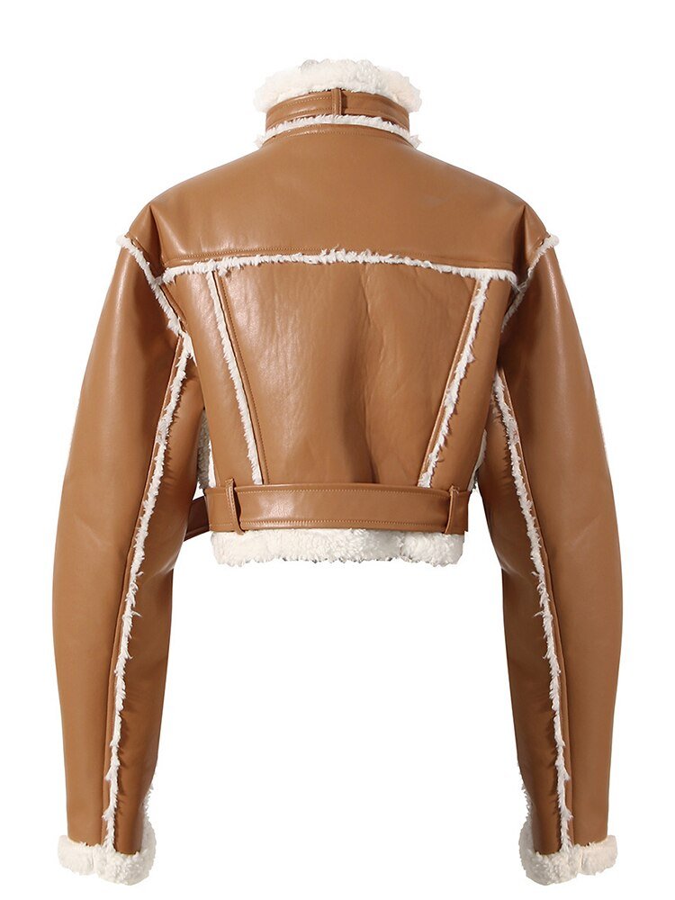 Faux Leather Cropped Jacket - Kelly Obi New York