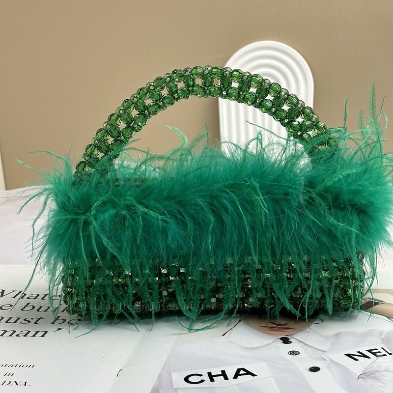 Feathered Beaded Handbag - Kelly Obi New York