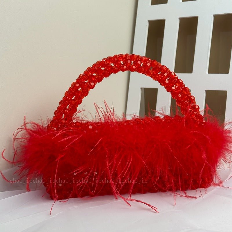 Feathered Beaded Handbag - Kelly Obi New York