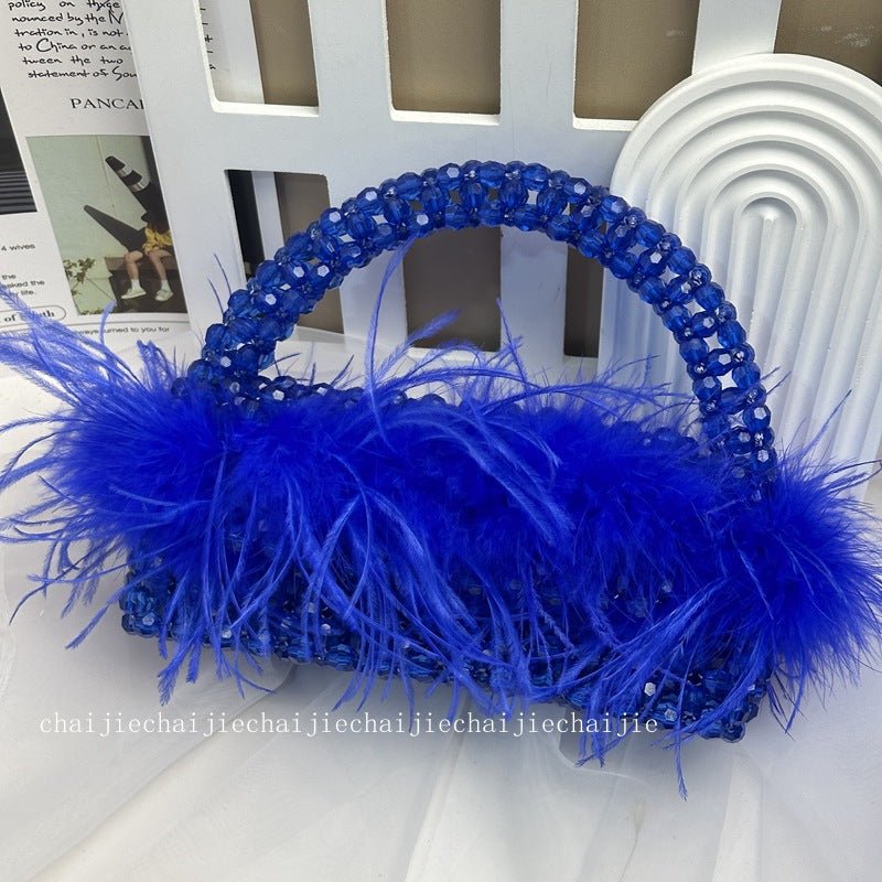 Feathered Beaded Handbag - Kelly Obi New York