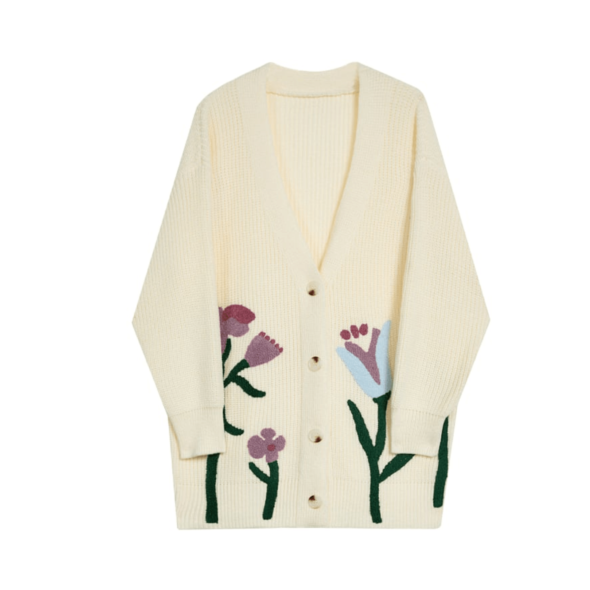 Floral Jacquard Knit Cardigan - Kelly Obi New York