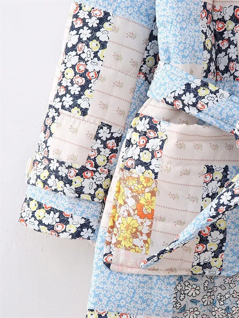 Floral Quilted Cotton-Padded Coat - Kelly Obi New York