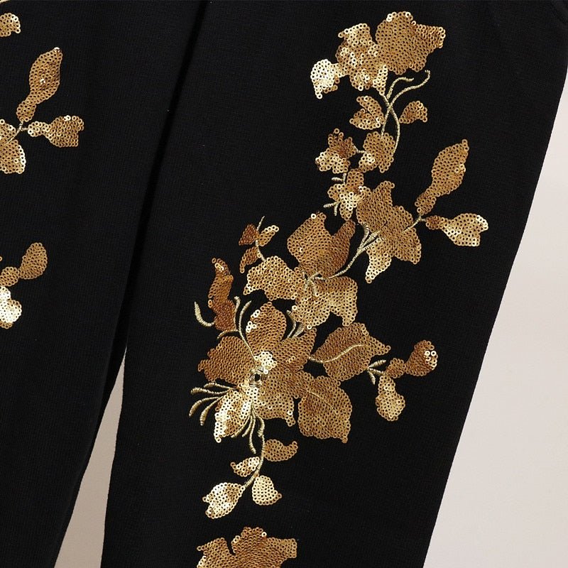 Floral Sequins Top + Trouser Set - Kelly Obi New York
