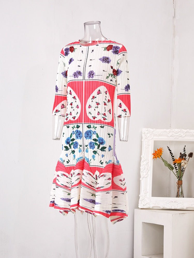 Flower Love Pleated Dress - Kelly Obi New York