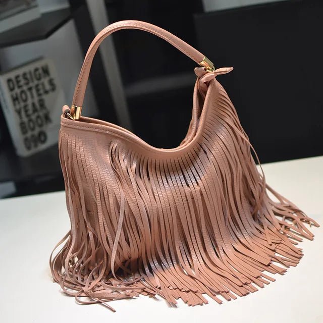 Fringed Leather Shoulder Bag - Kelly Obi New York