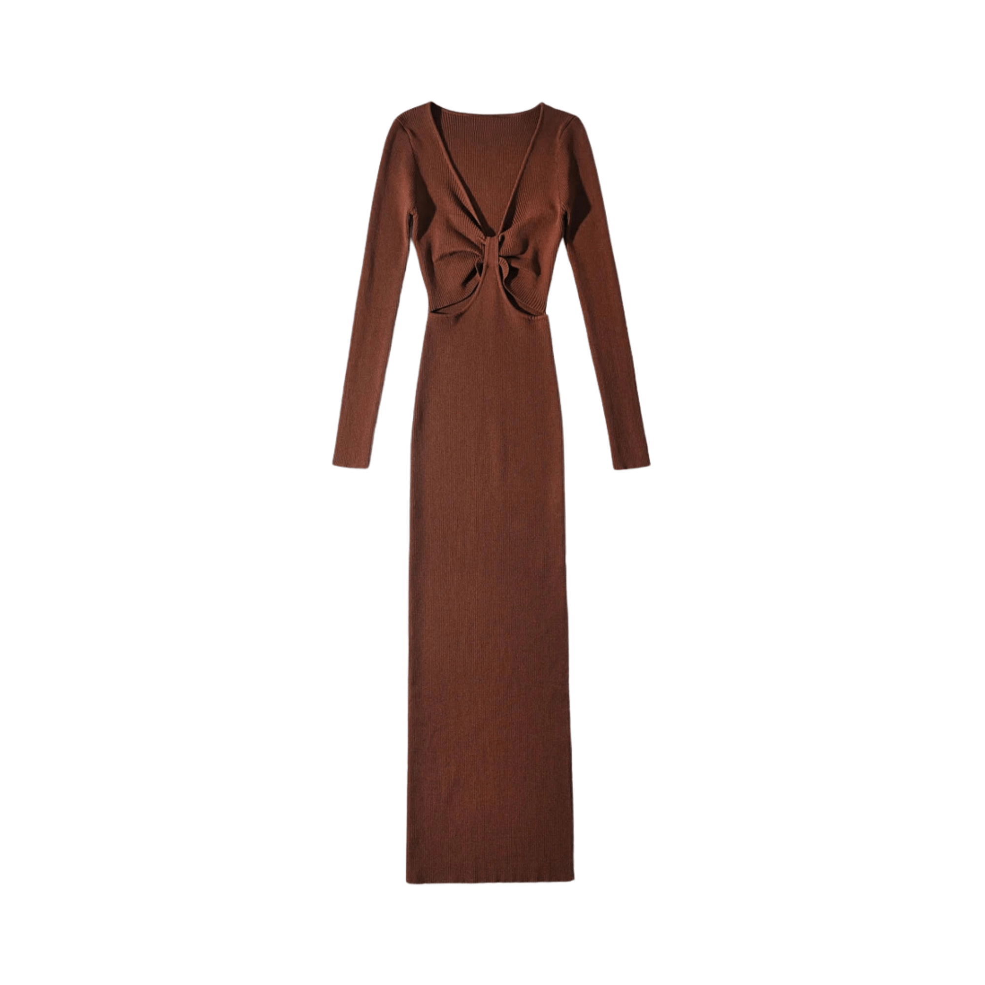 Front Knot Knitted Midi Dress - Kelly Obi New York