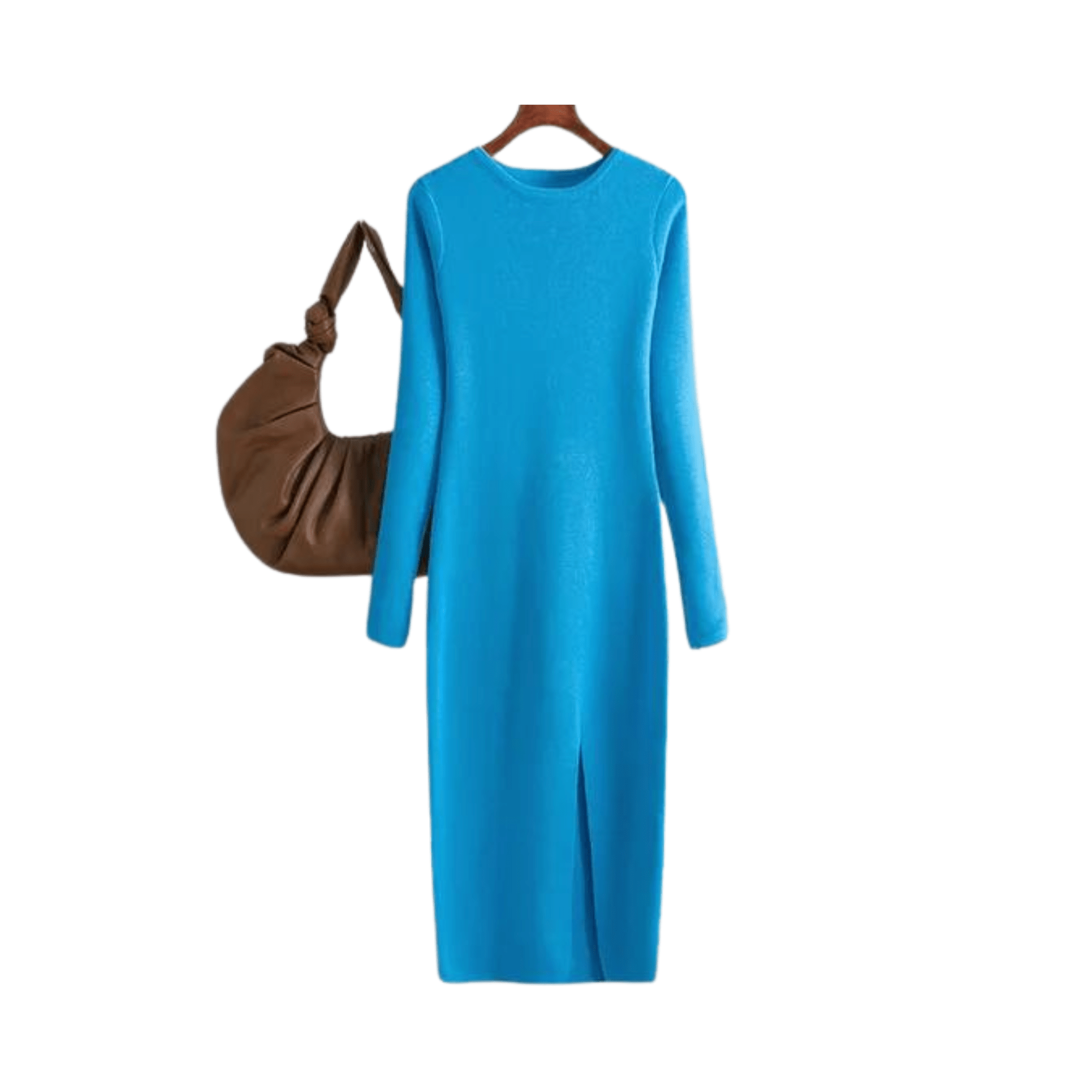 Front Slit Knitted Sweater Dress - Kelly Obi New York