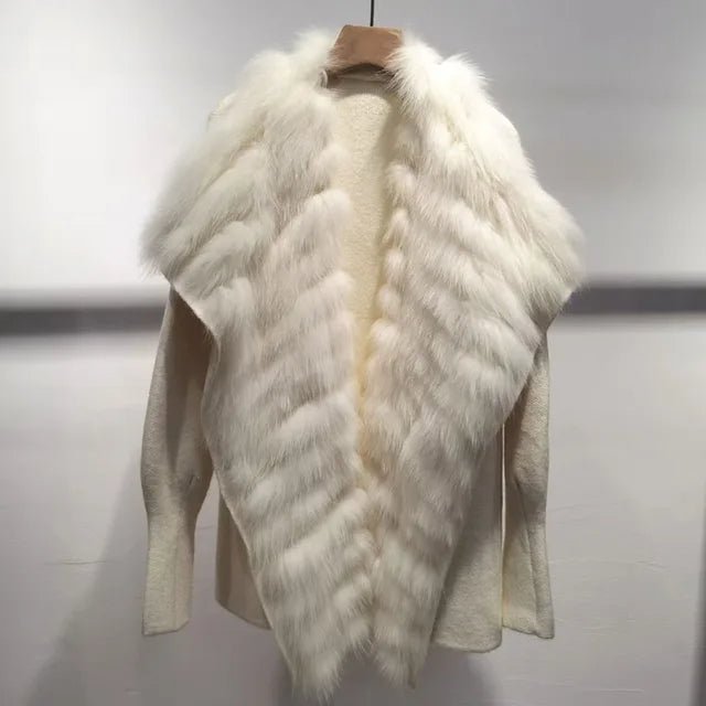 Fur Lapel Knit Coat - Kelly Obi New York