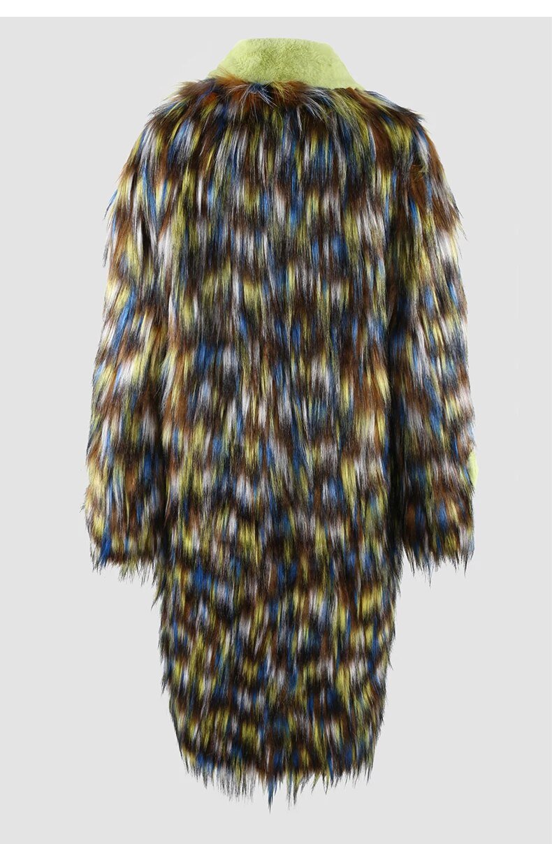 Furry Multicolor Winter Coat - Kelly Obi New York