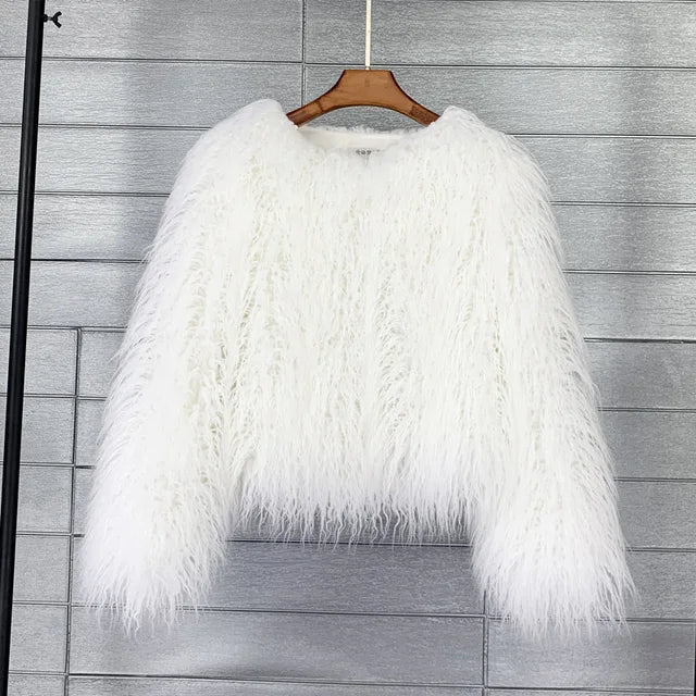 Fuzzy Faux Fur Short Coat - Kelly Obi New York