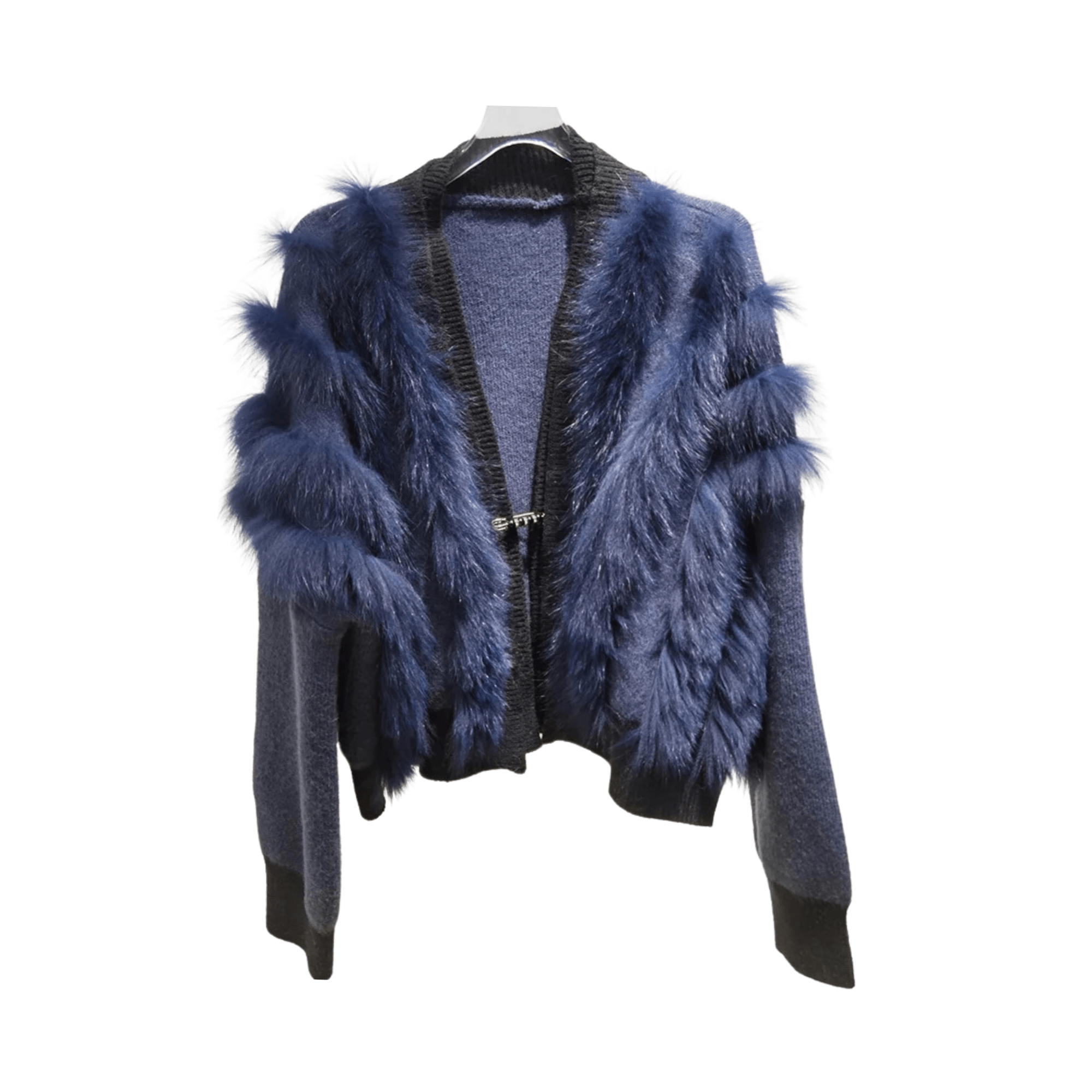 Genuine Fur Knit Sweater Coat - Kelly Obi New York