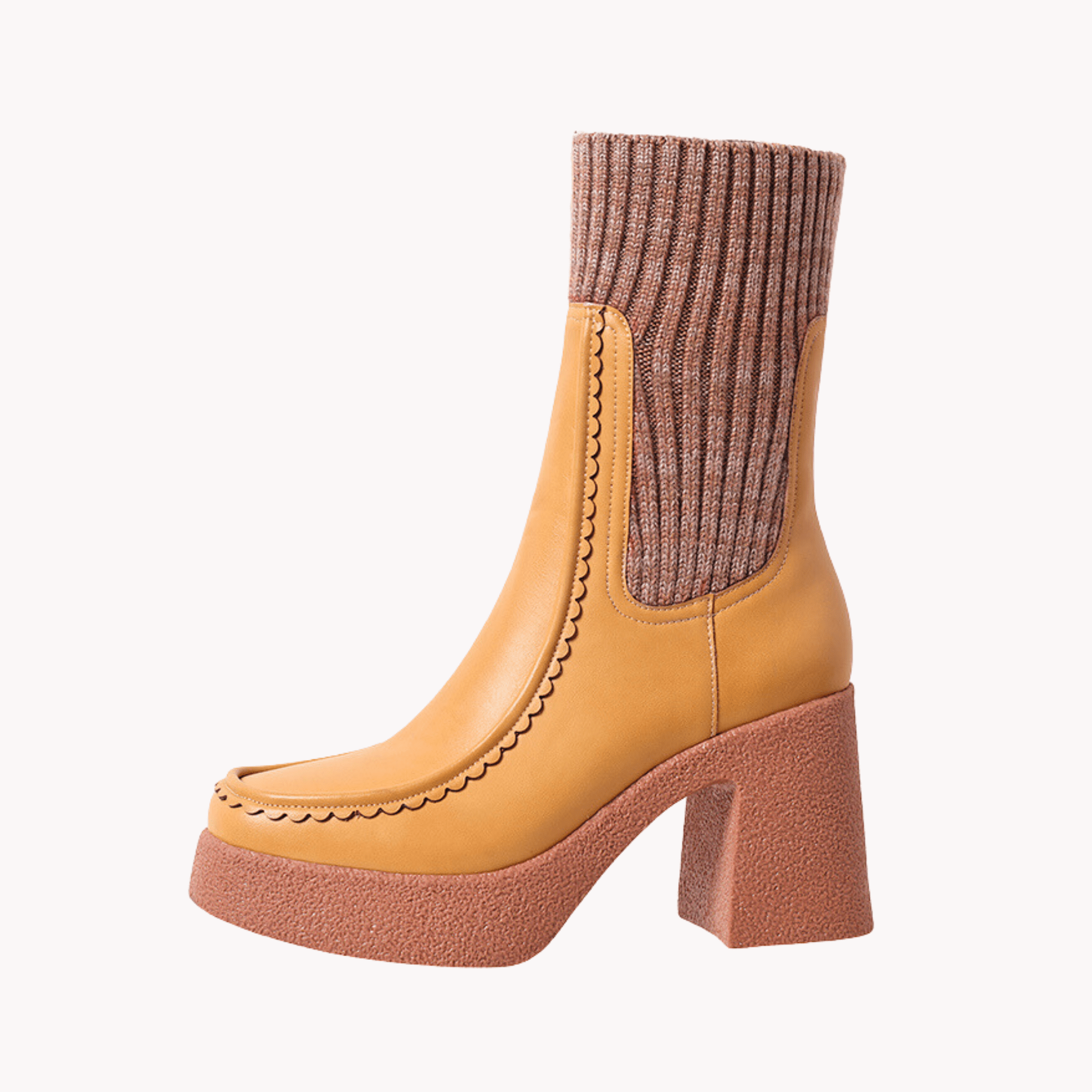 Genuine Leather Platform Ankle Boots - Kelly Obi New York