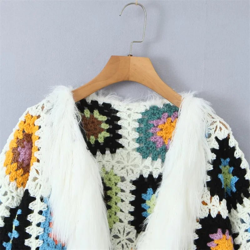 Geometric Large Knit Sweater - Kelly Obi New York