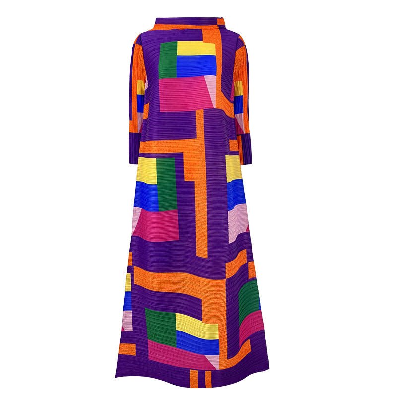 Geometric Pleated Dress - Kelly Obi New York