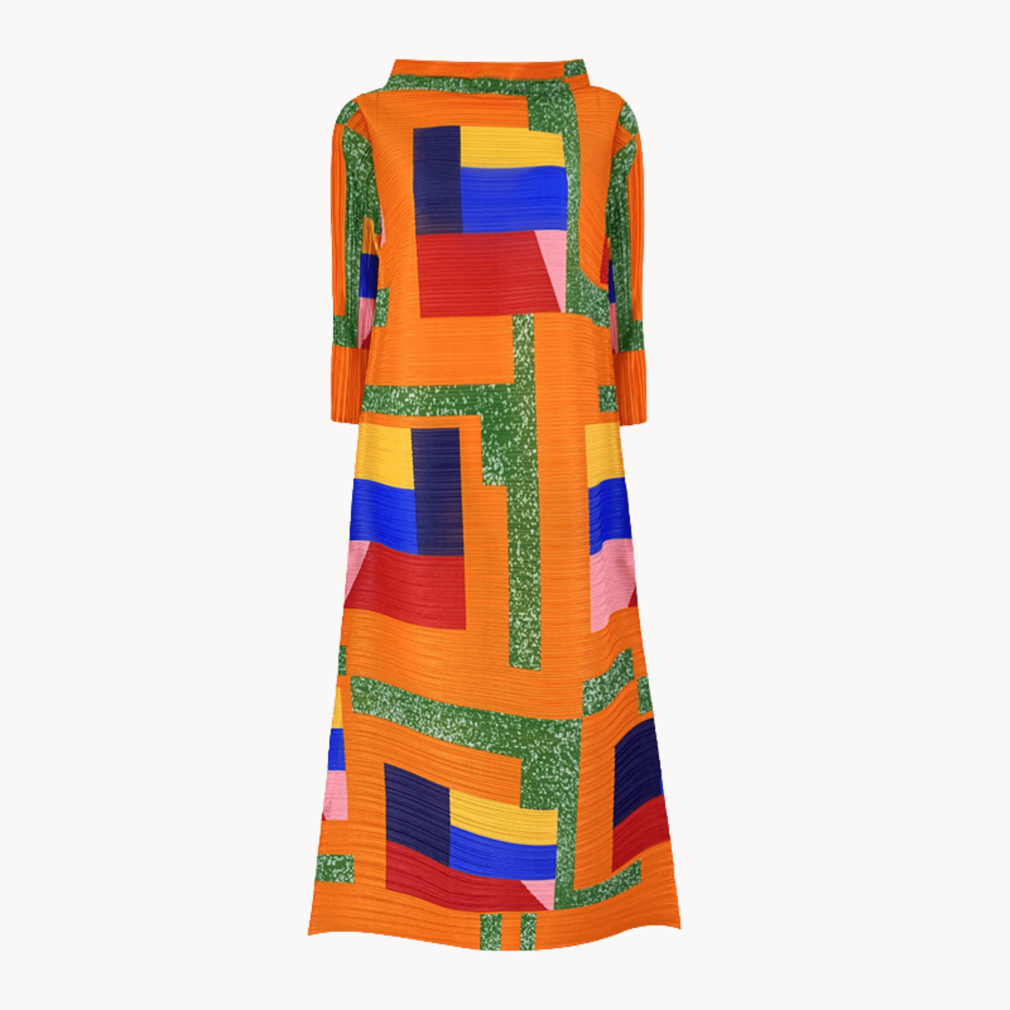 Geometric Pleated Dress - Kelly Obi New York