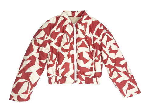 Geometric Print Cropped Jacket - Kelly Obi New York
