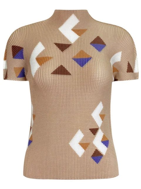 Geometric Shapes Pleated Top - Kelly Obi New York