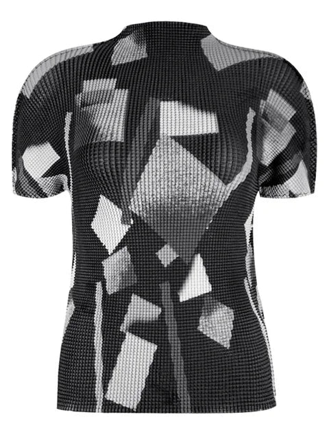 Geometric Shapes Pleated Top - Kelly Obi New York