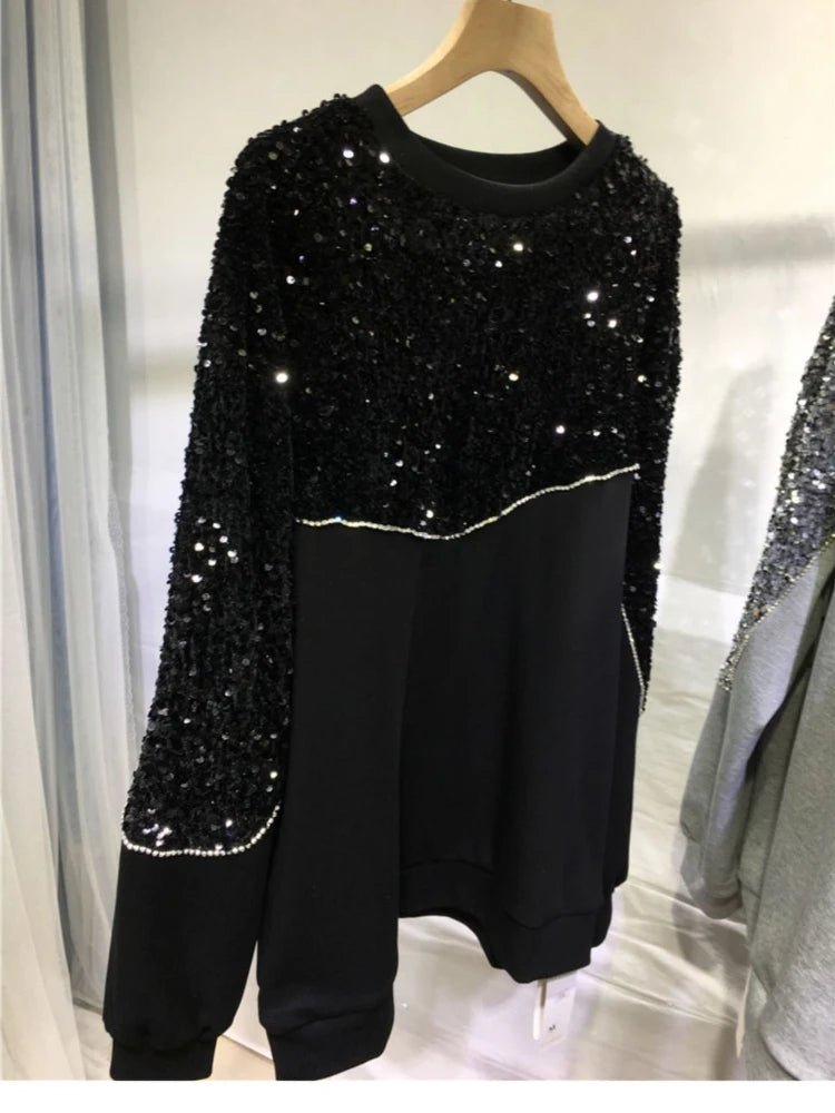 Glam Beaded Sequins Sweatshirt - Kelly Obi New York