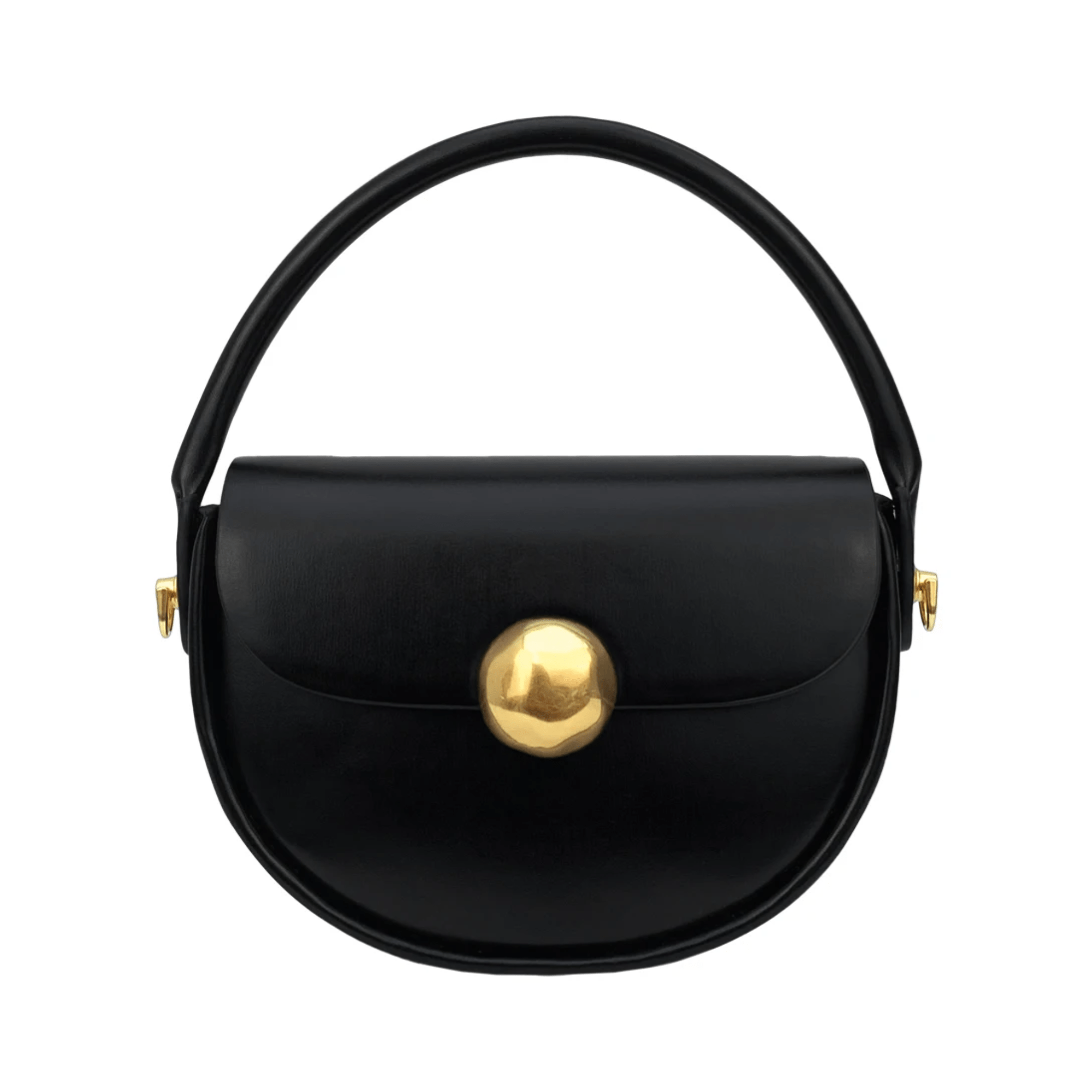 Gold Accents Flap Handbag - Kelly Obi New York