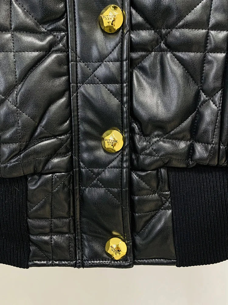 Gold Buttons Zip-Up Short Jacket - Kelly Obi New York