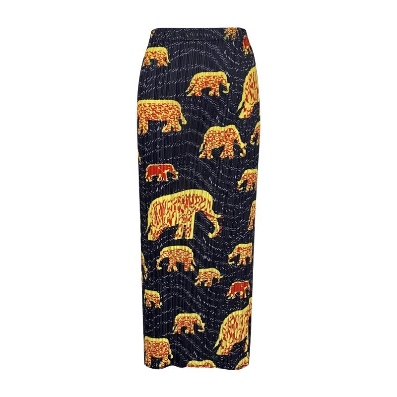 Gold Elephant Pencil Skirt - Kelly Obi New York