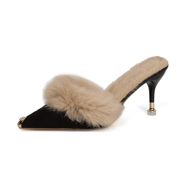 Gold Tip Fur Lined Sandals