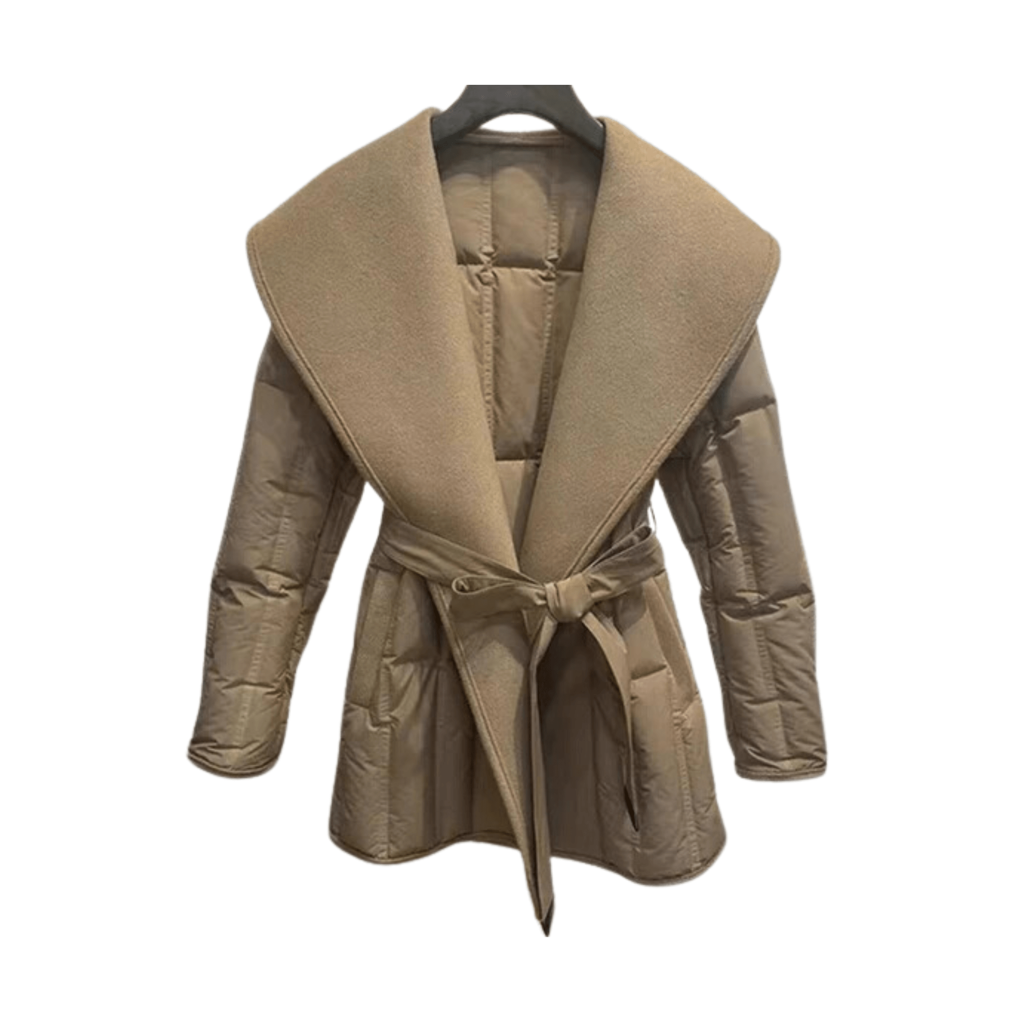 Goose Down Quilted Woolen Overcoat - Kelly Obi New York