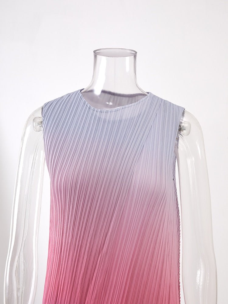 Gradient Pleated Dress - Kelly Obi New York