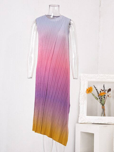 Gradient Pleated Dress - Kelly Obi New York