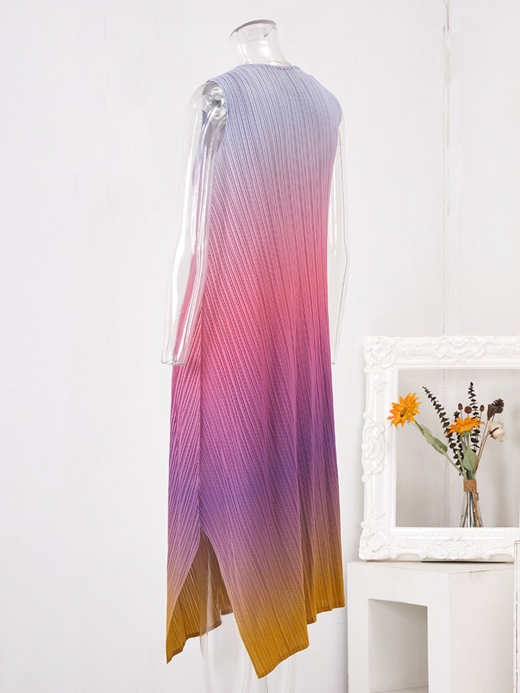 Gradient Pleated Dress - Kelly Obi New York