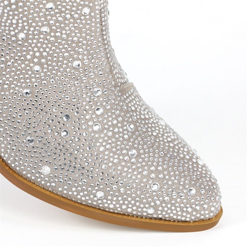 Gradient Rhinestone Cowboy Boots - Kelly Obi New York