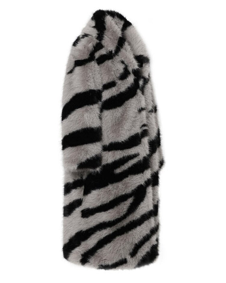 Gray Zebra Winter Coat - Kelly Obi New York