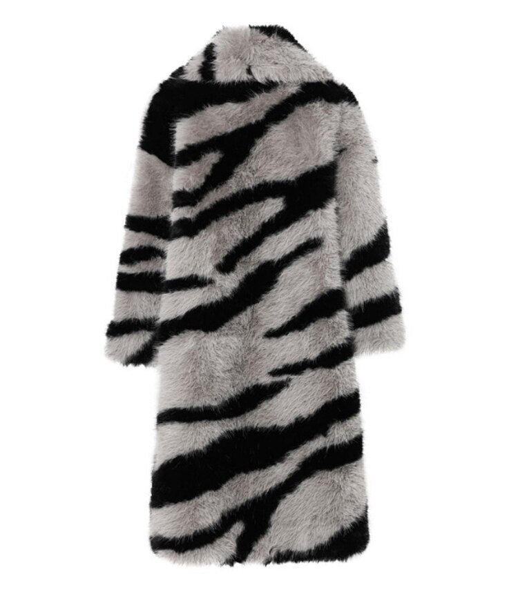 Gray Zebra Winter Coat - Kelly Obi New York