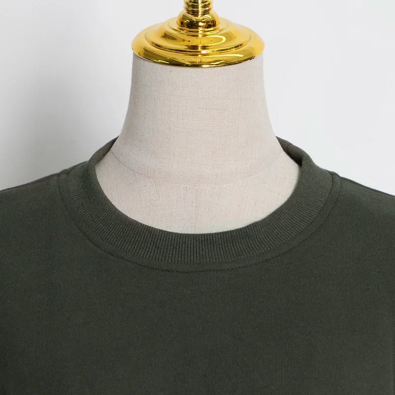 Green Gathered Waist Sweatshirt - Kelly Obi New York