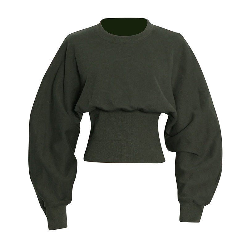 Green Gathered Waist Sweatshirt - Kelly Obi New York