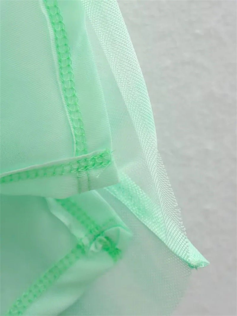 Green Printed Mesh Maxi Dress - Kelly Obi New York